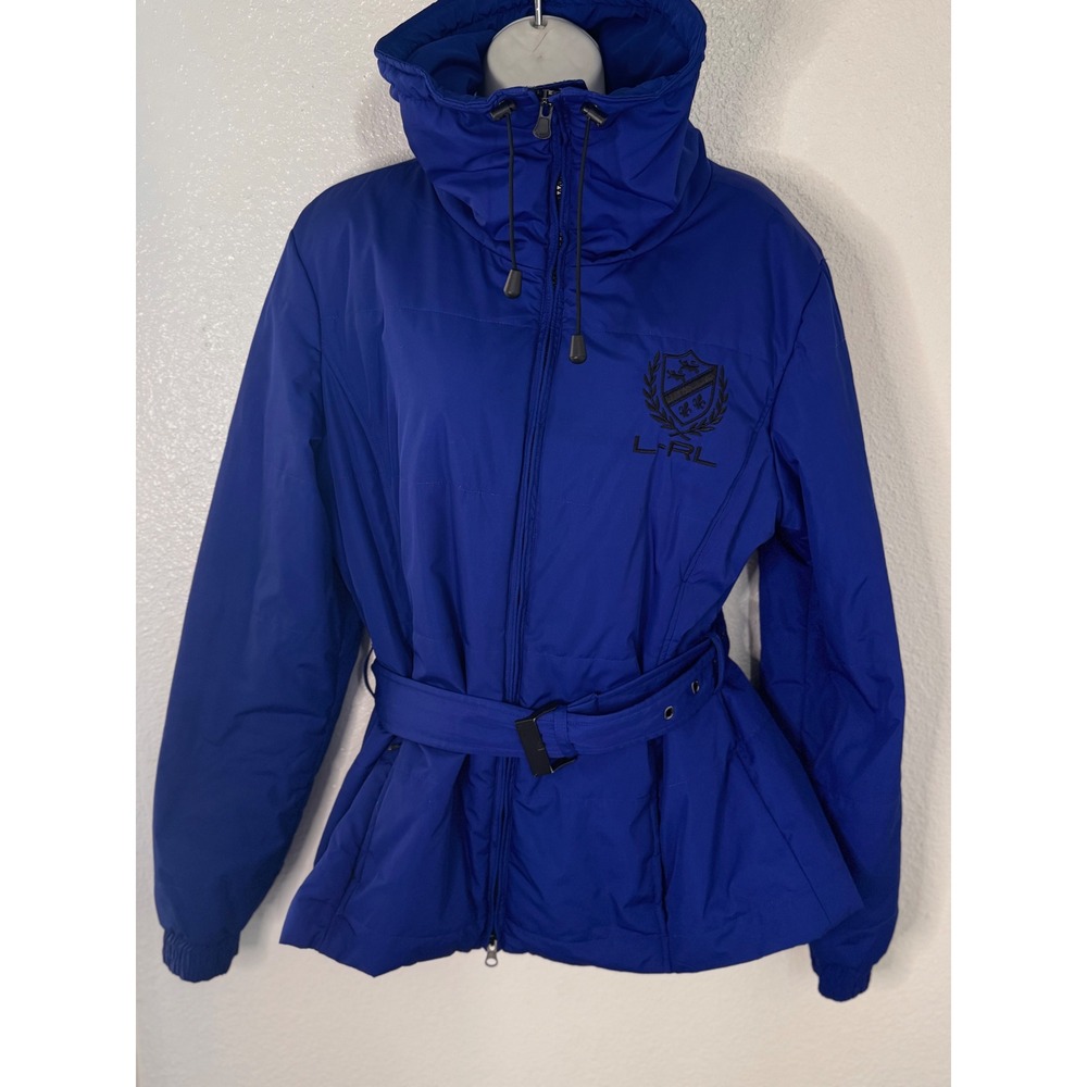 Vintage Lauren Active Ralph Lauren Belted Puffer Jacket Royal Blue L Gorpcore - Picture 3 of 15